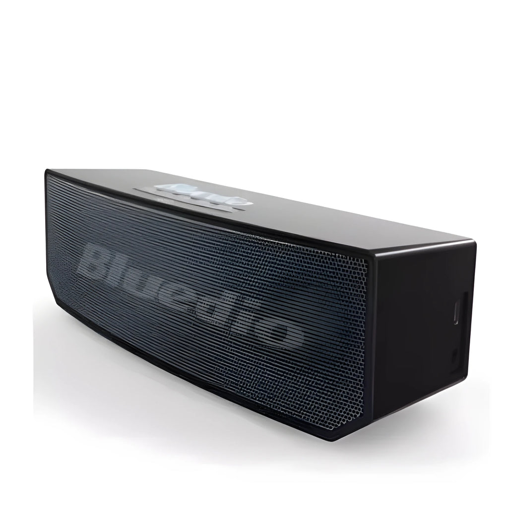 Black BS-6 cloud smart speaker showing compact rectangular design.