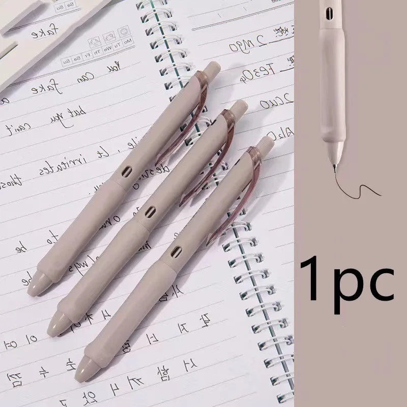 Macaron colour press gel pen with 0.5mm tip in smoked brown, smoked powder, and smoked white options.