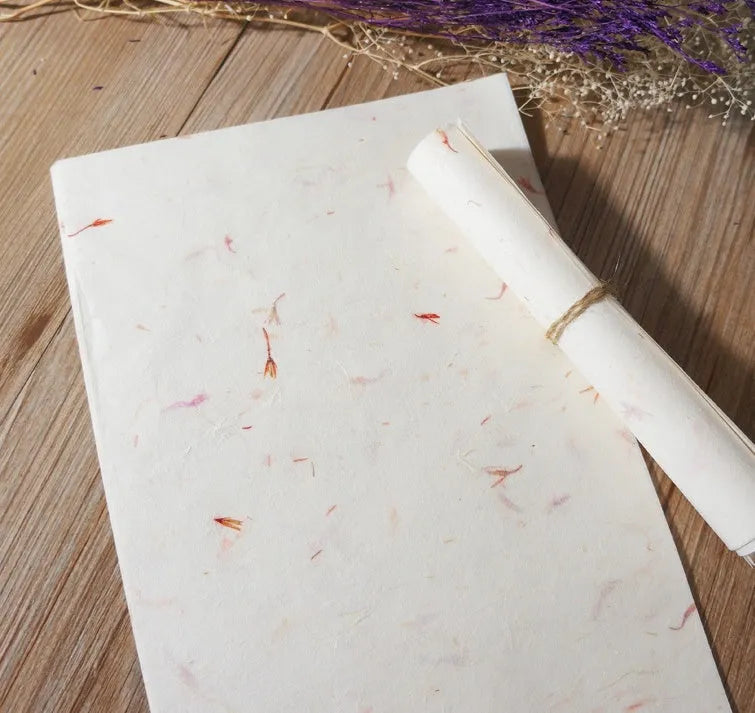 Ten sheets of Chinese-style painting paper in Green leaf design, each measuring 27.5 by 16.7 cm.