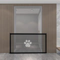 Folding dog safety barrier net fence with pet doorsill design and plastic rod support