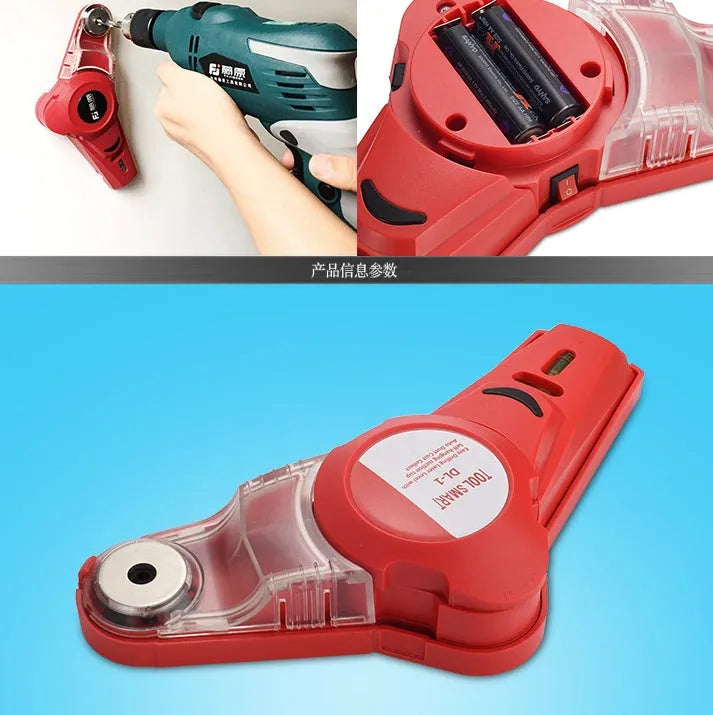 Portable red laser level with punching positioning function for woodworking alignment