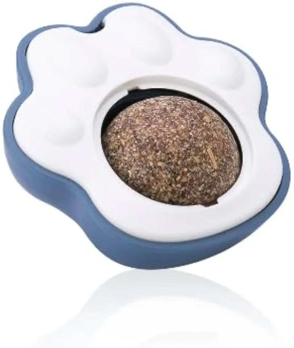 Edible catnip balls for cats in blue, green, pink colours for dental cleaning and wall mounting