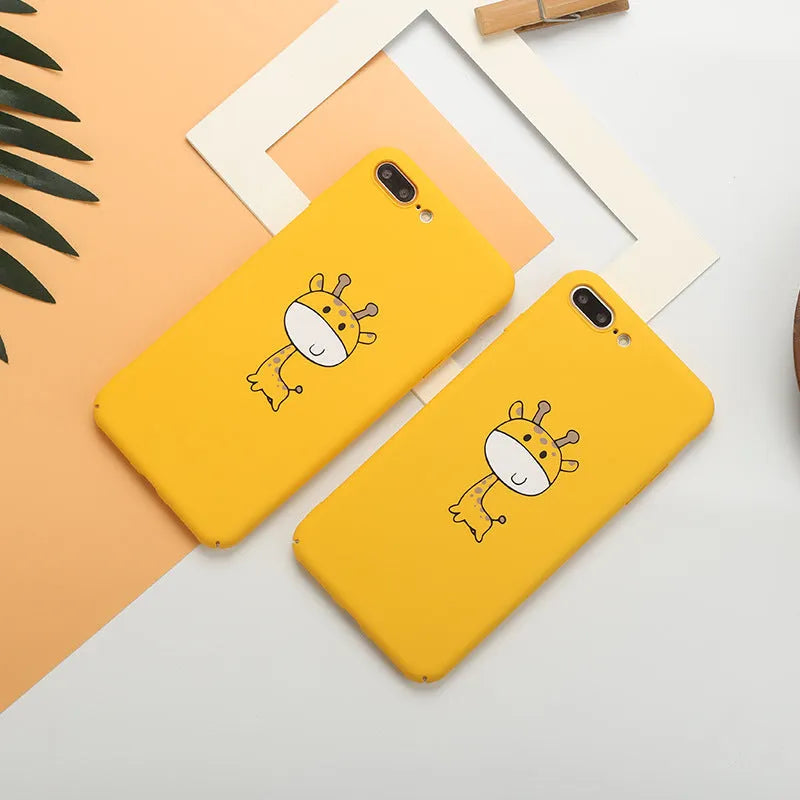 Yellow patterned PC phone case for iPhone XR, XS Max, 6, 7, 8, X models