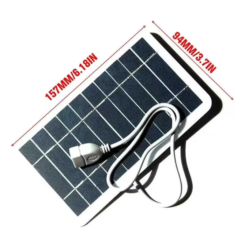 2W 5V portable solar panel charger with USB cable for mobile devices