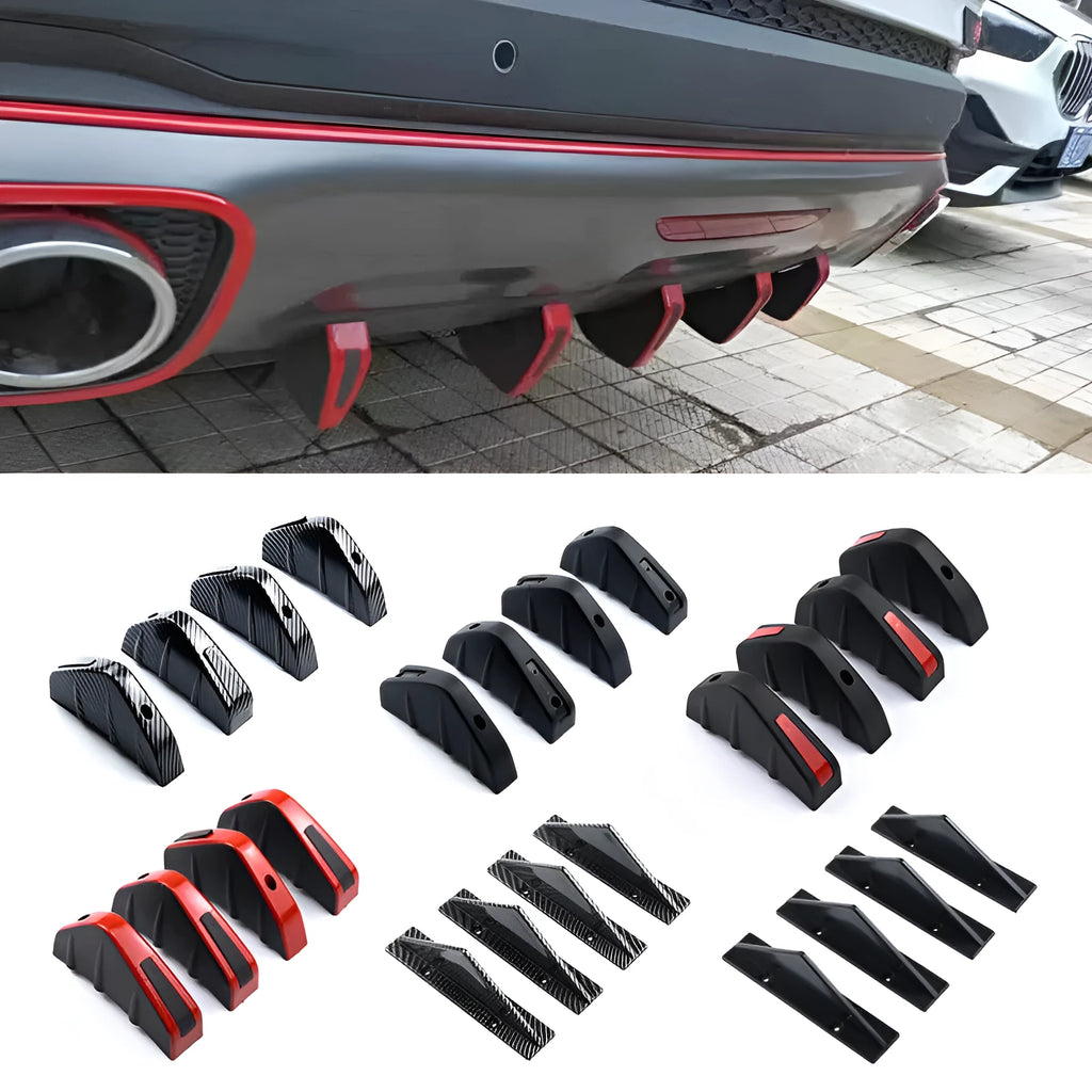 15cm wide triangular automotive rear spoiler lip in carbon fibre finish