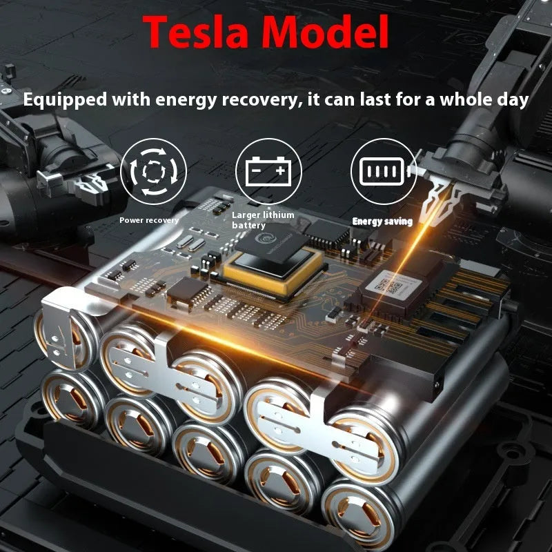 Brushless electric drill rechargeable 21V 400W with 10mm chuck and two batteries on a workbench