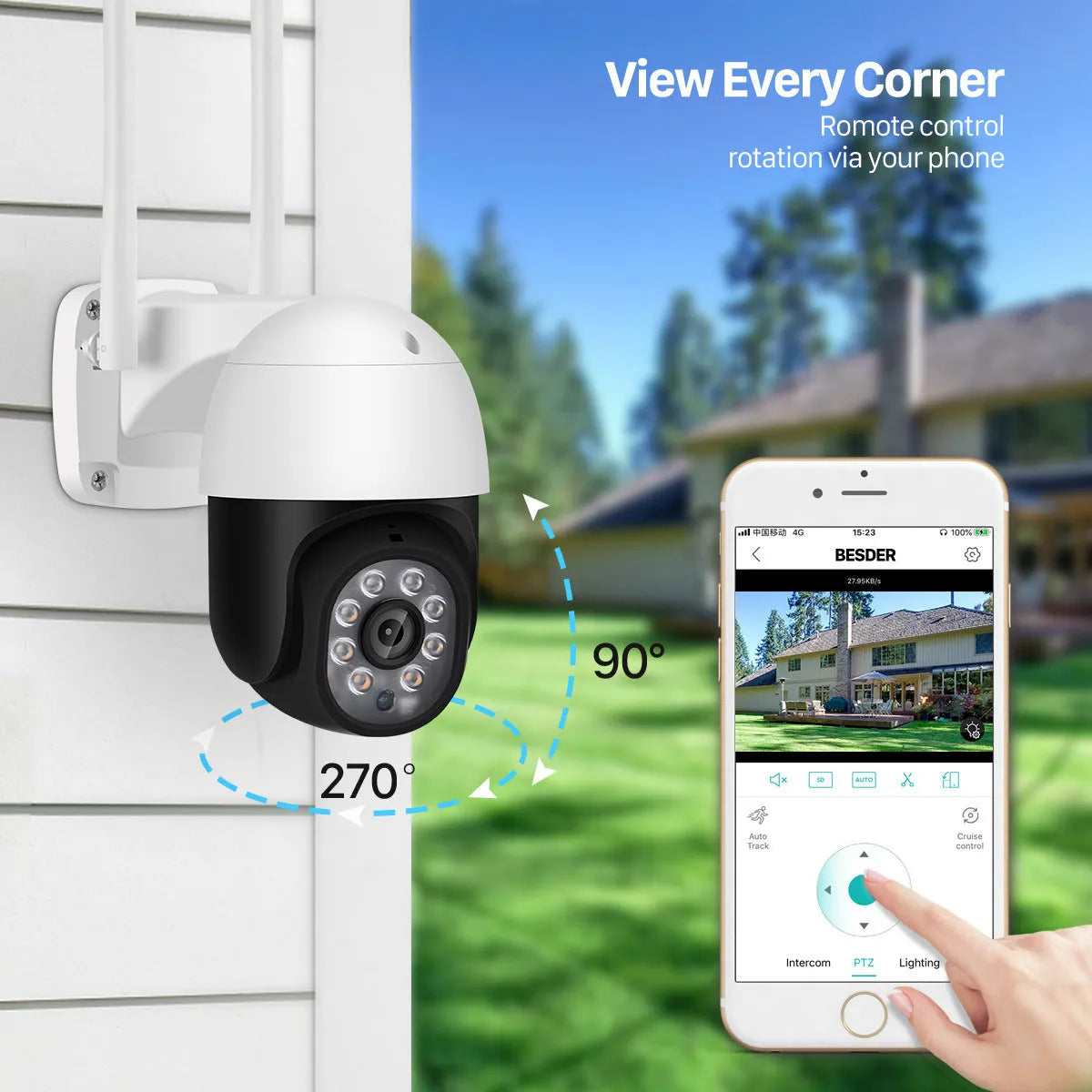 2 inch 5MP wireless outdoor surveillance camera white mini ball ABS housing