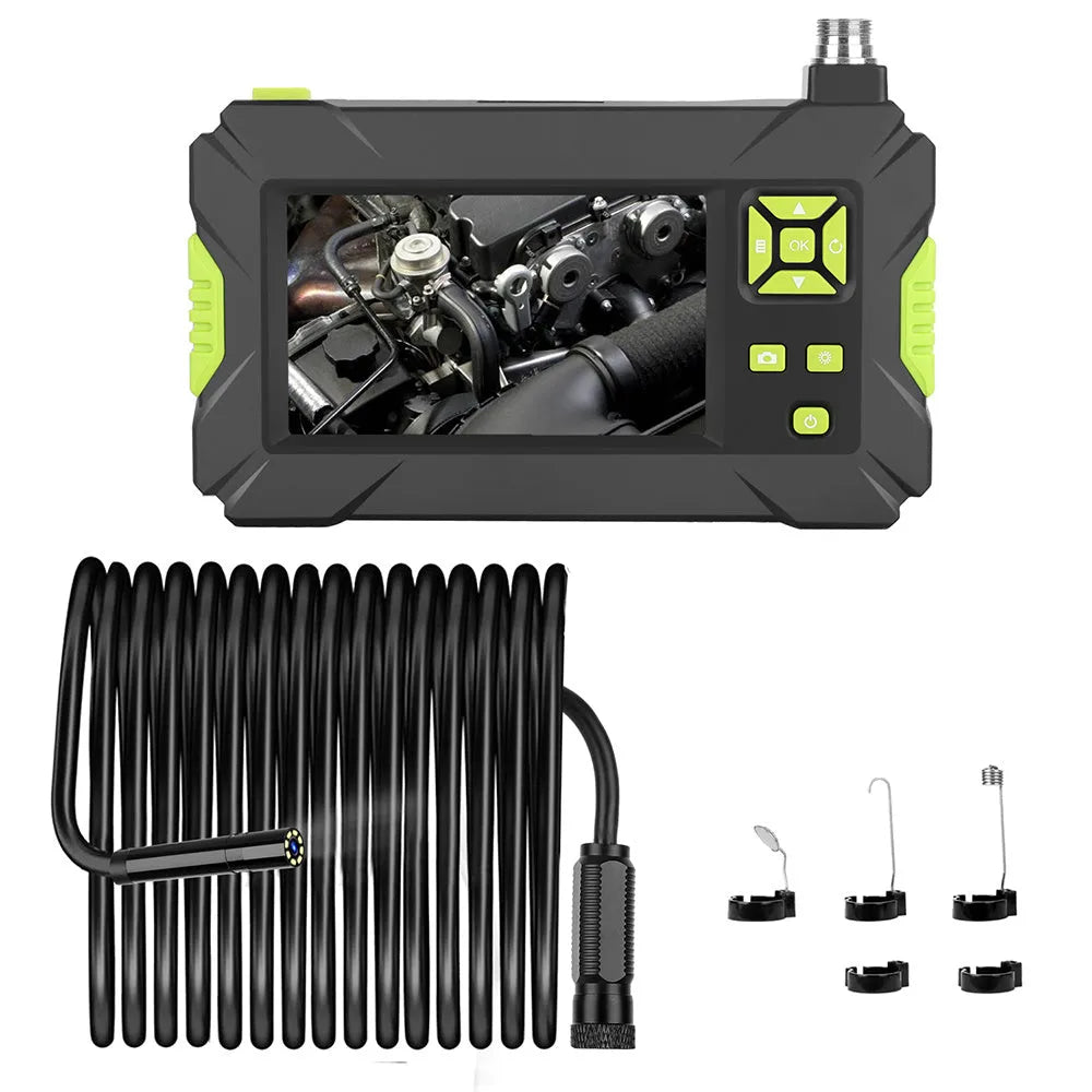 P30 endoscope HD camera with green probe and 4.3-inch colour LCD display