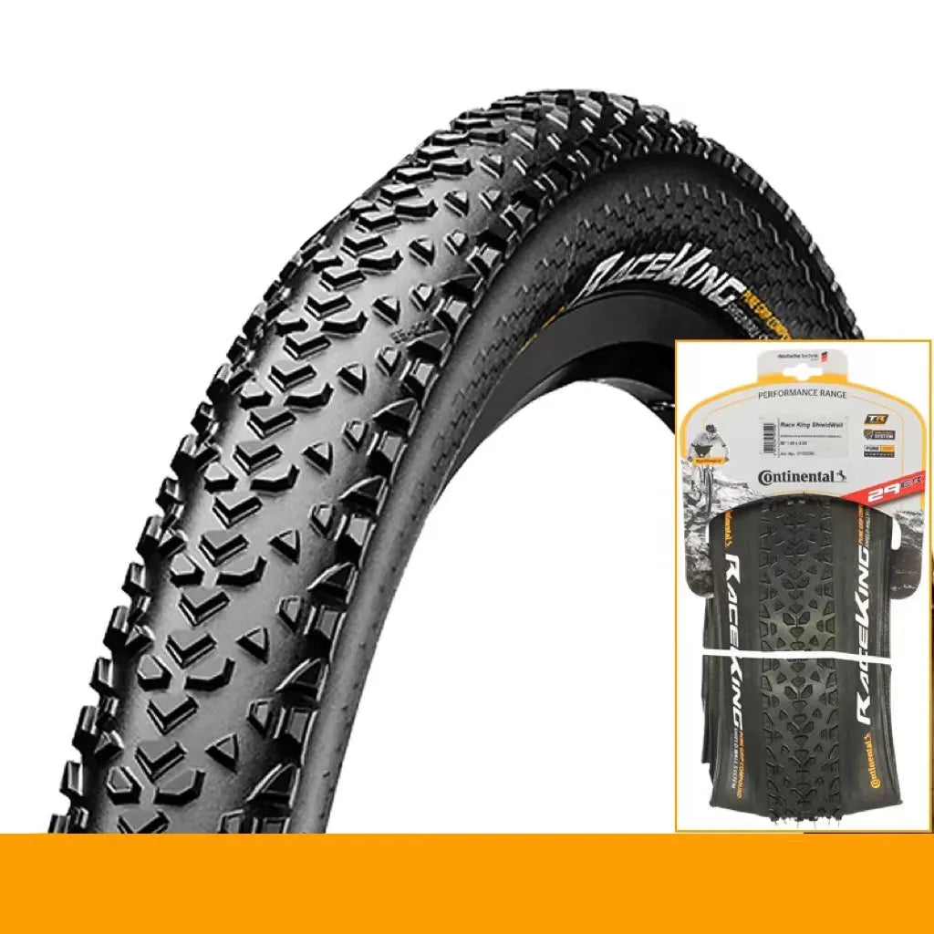 Mountain bike folding tyre shown in yellow and white for 26, 27.5, and 29-inch wheels.