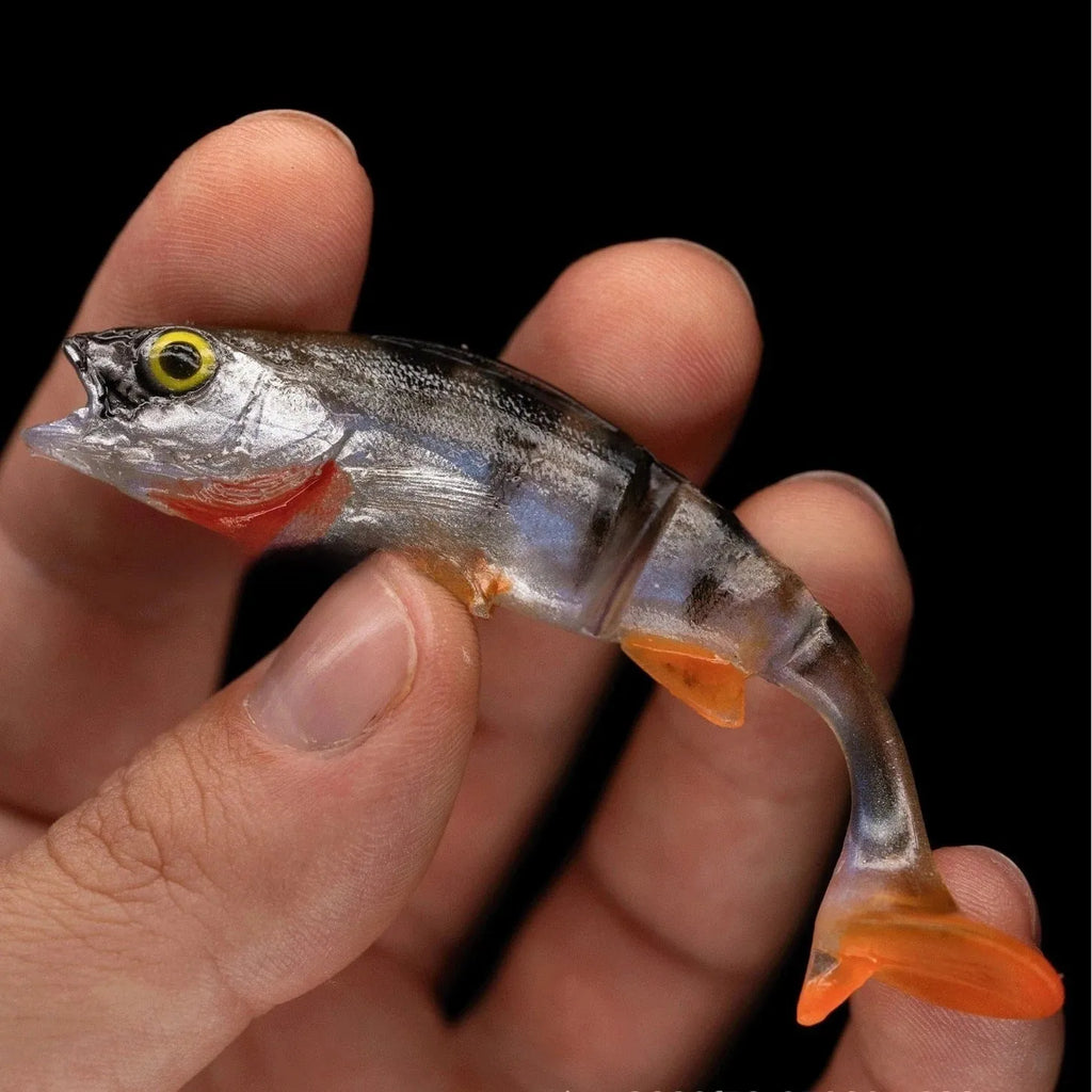 Fish T Tail soft plastic catfish lure with realistic fish colour pattern for sea fishing