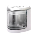 Blue automatic electric pencil sharpener for children, compact cube shape, ABS and PC materials, for 6-8mm pencils