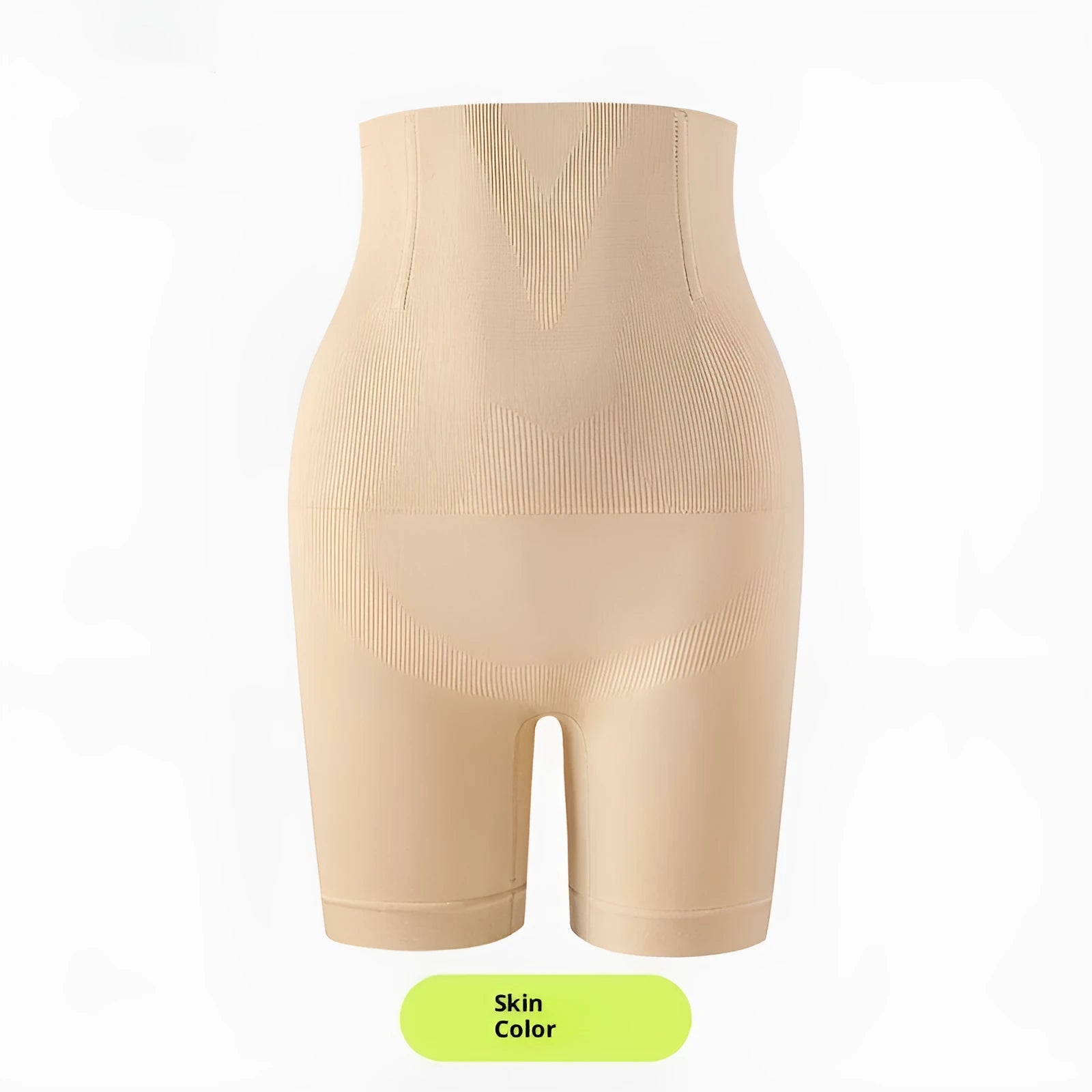 Woman wearing black anti-gravity belly contracting and hip lifting nylon pants for tummy slimming