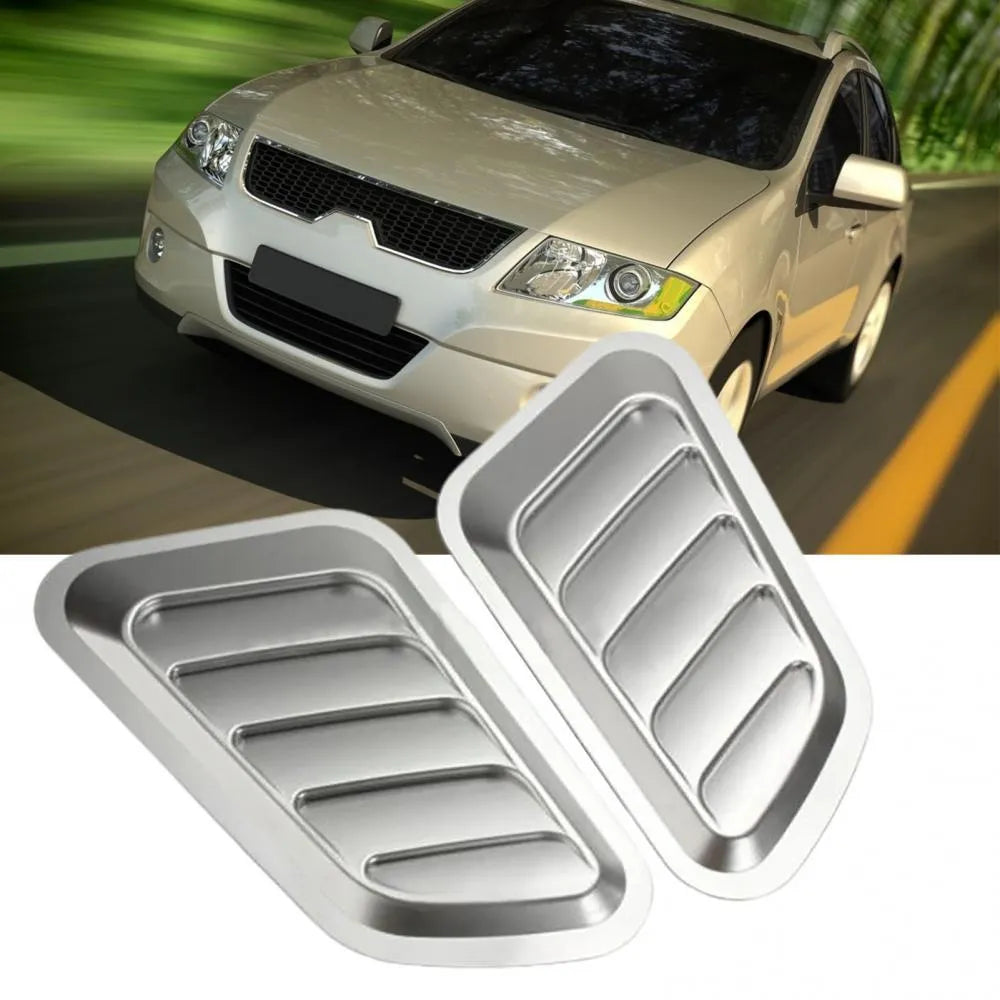 Set of two ABS plastic fake air outlet covers for car body decoration in black finish