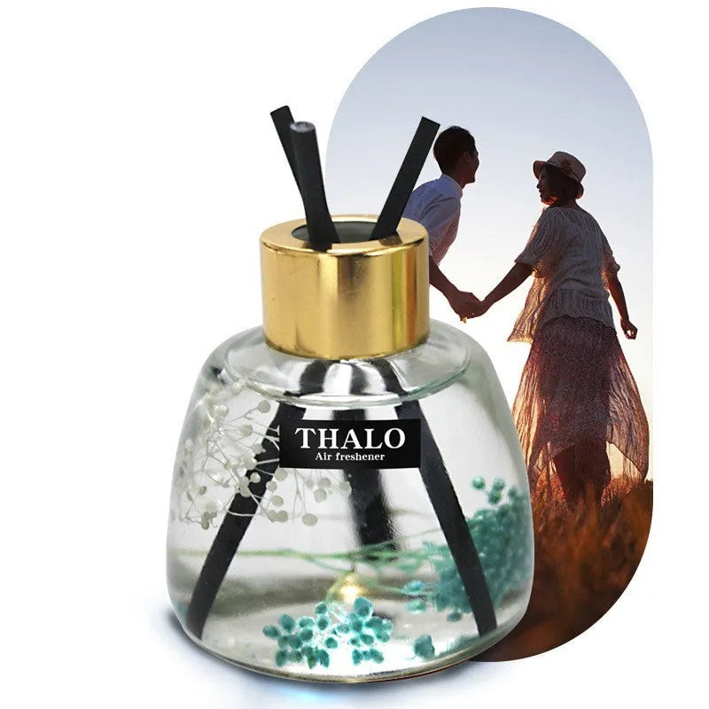 Glass bottle car perfume ornament for loose incense in various colours.
