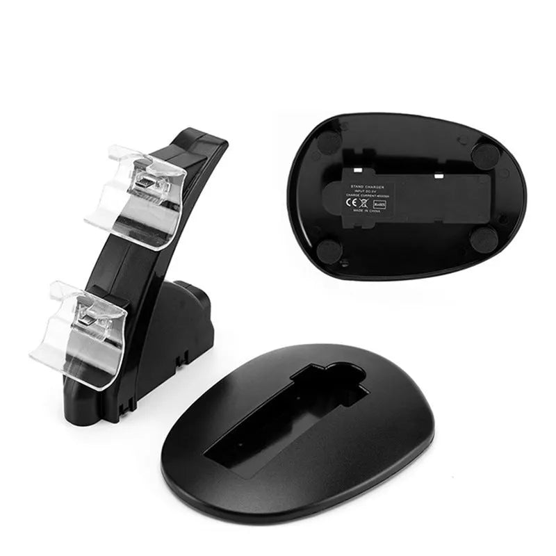 Black Xbox One dual controller charging station showing two gamepads docked.