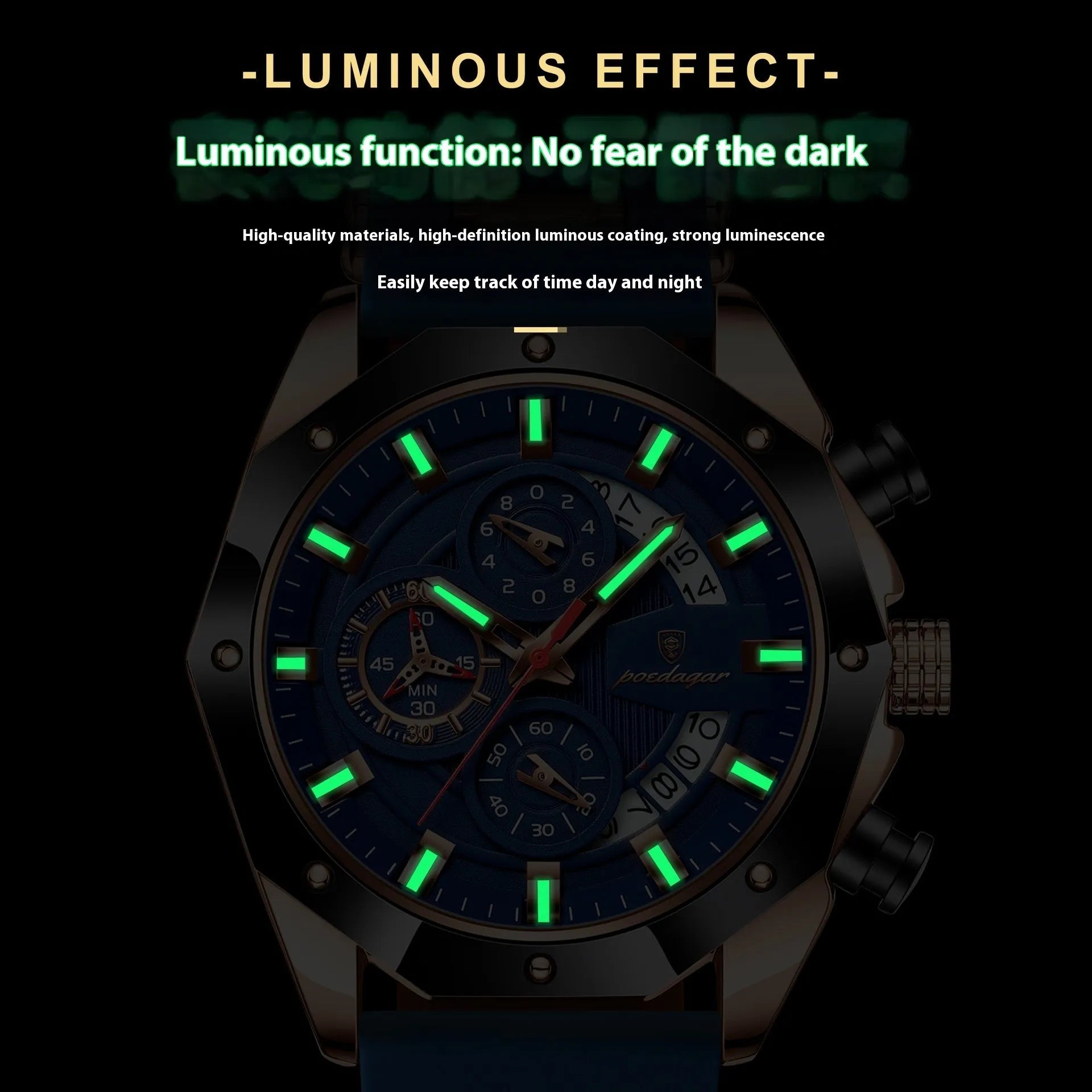 Men's chronograph watch with silicone strap and diamond-shaped dial in multiple colour options.