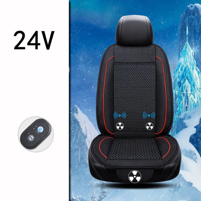 Car ventilation seat cushion in 60x60cm size with power cord, available in black, beige and coffee colours