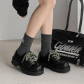 Big Head derby style platform shoes with rubber sole and microfiber upper, shown in casual style.