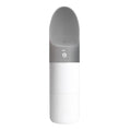 White and grey Moestar Rocket portable pet drinking cup with a one-button lock.