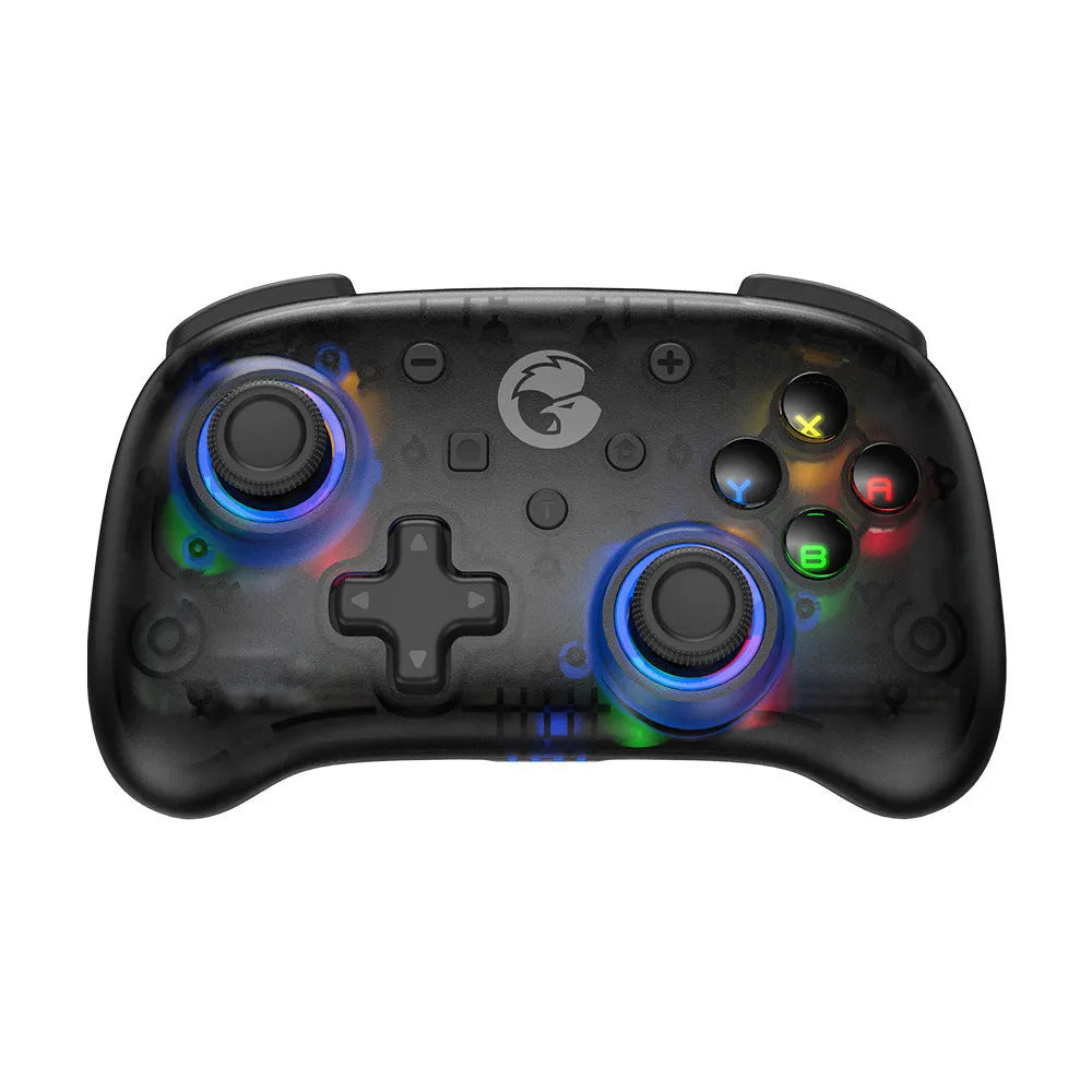 Six-axis Bluetooth handle for Switch and PC in black or white with dual motors and 600 mAh battery