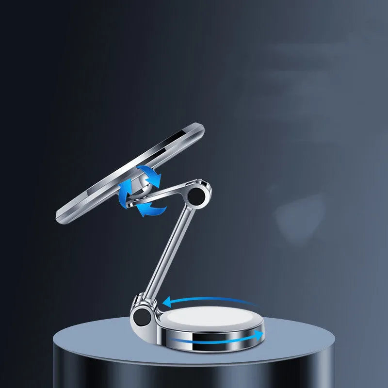 Car mobile phone holder with flexible clip and 360-degree rotation on centre console