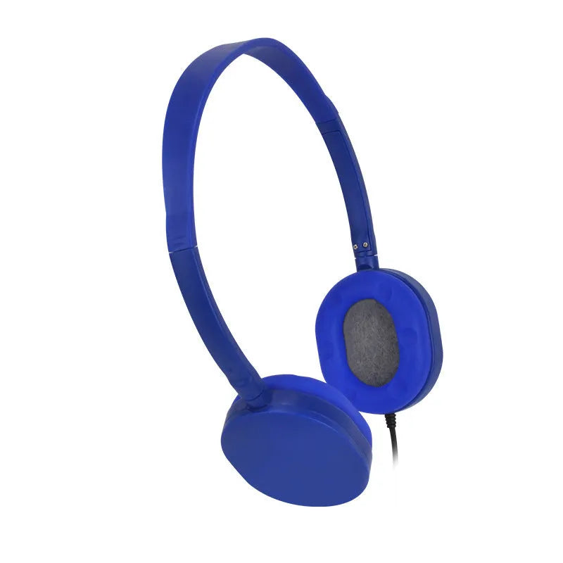 Retro solid colour over-ear headset with silicone headband and 1.2m cable shown in black