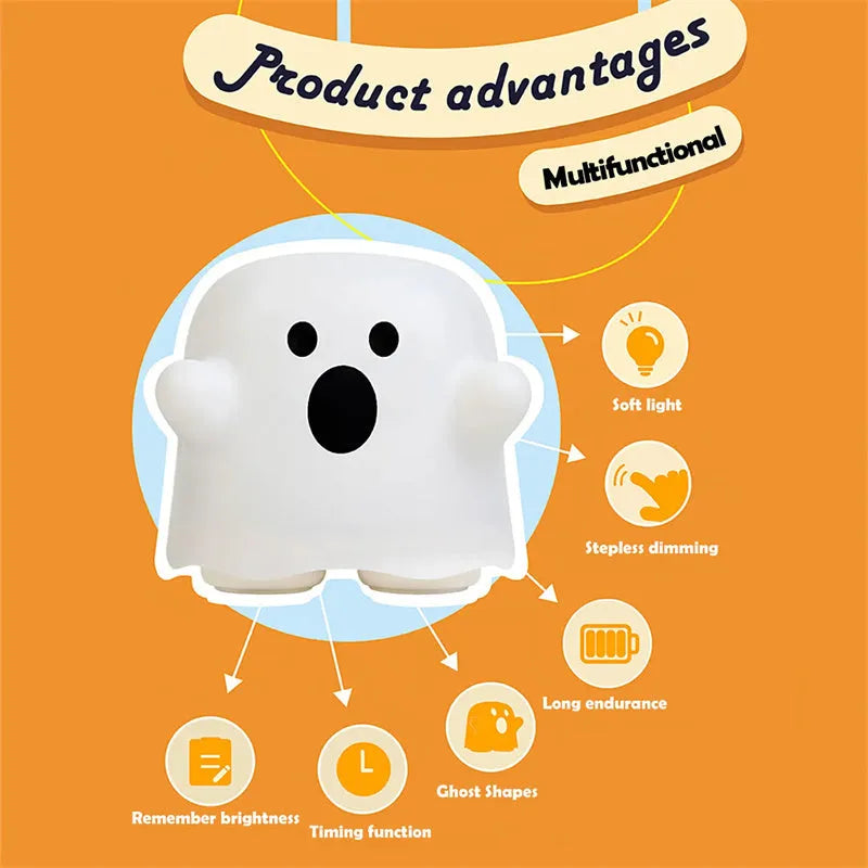 Silicone touch sensor night light for children's bedrooms with portable handheld design
