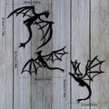 Black metal animal silhouette wall hanging decoration 30cm long side