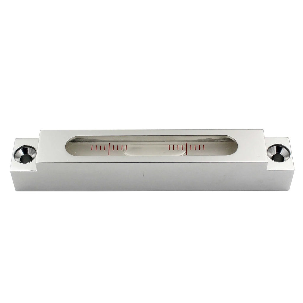 Small metal and glass mini strip spirit level with bubble vial.