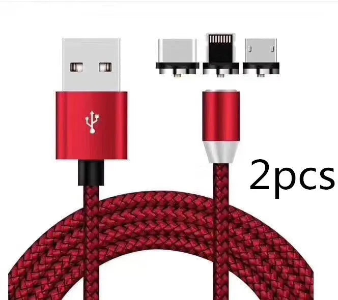 Android Type C three-in-one magnetic suction head charging cable 1m silver