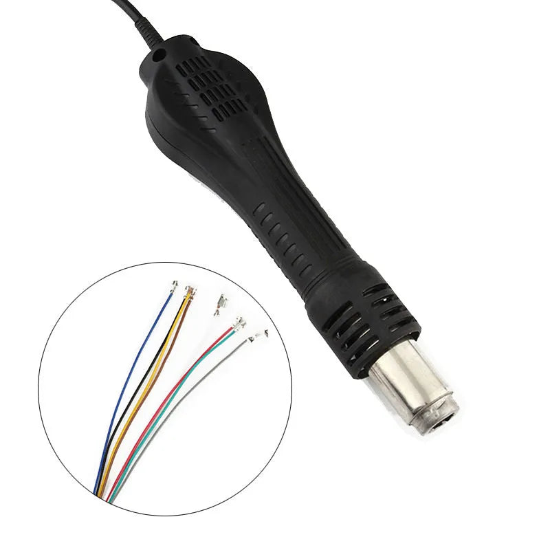 Portable black hot air gun handle for desoldering station, 700W, 100-450°C with 12L/min airflow