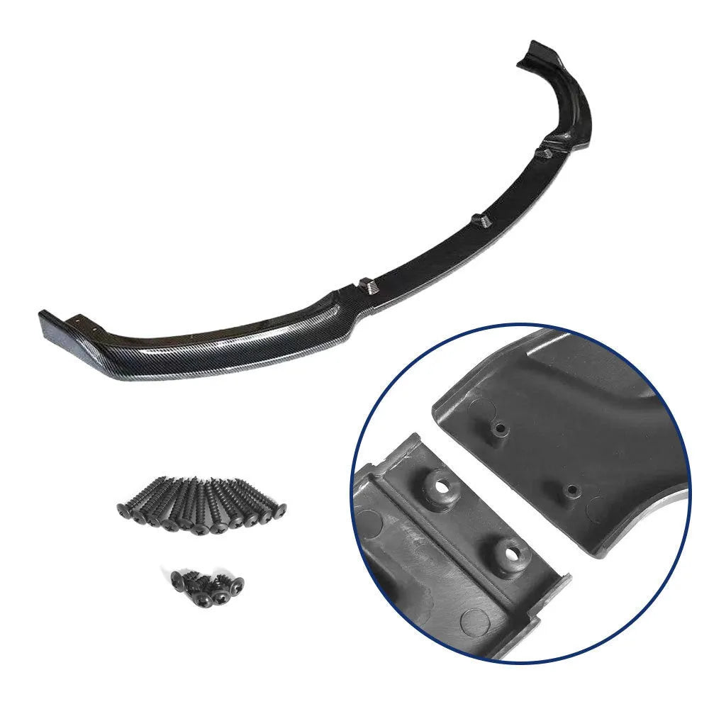 Bright black polypropylene front bumper lip spoiler for BMW F30 F35 3 Series cars