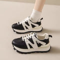 Women's casual platform sneaker in Milky White with front lace-up, flat heel, and round toe