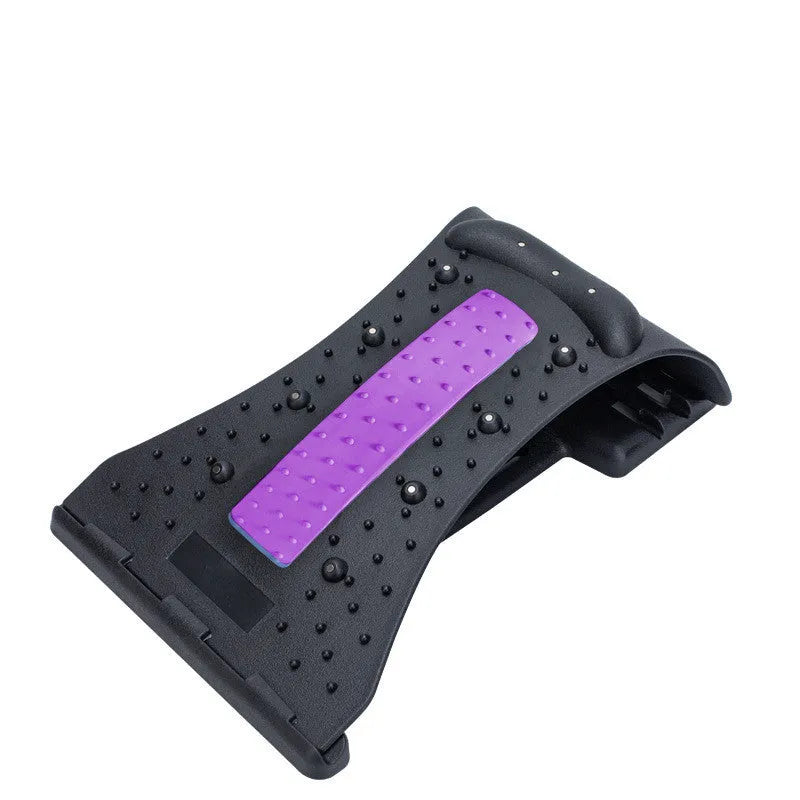 Arc-shaped acupuncture and magnetic therapy cervical spine stretcher model 628 in blue black NBR material on a flat surface