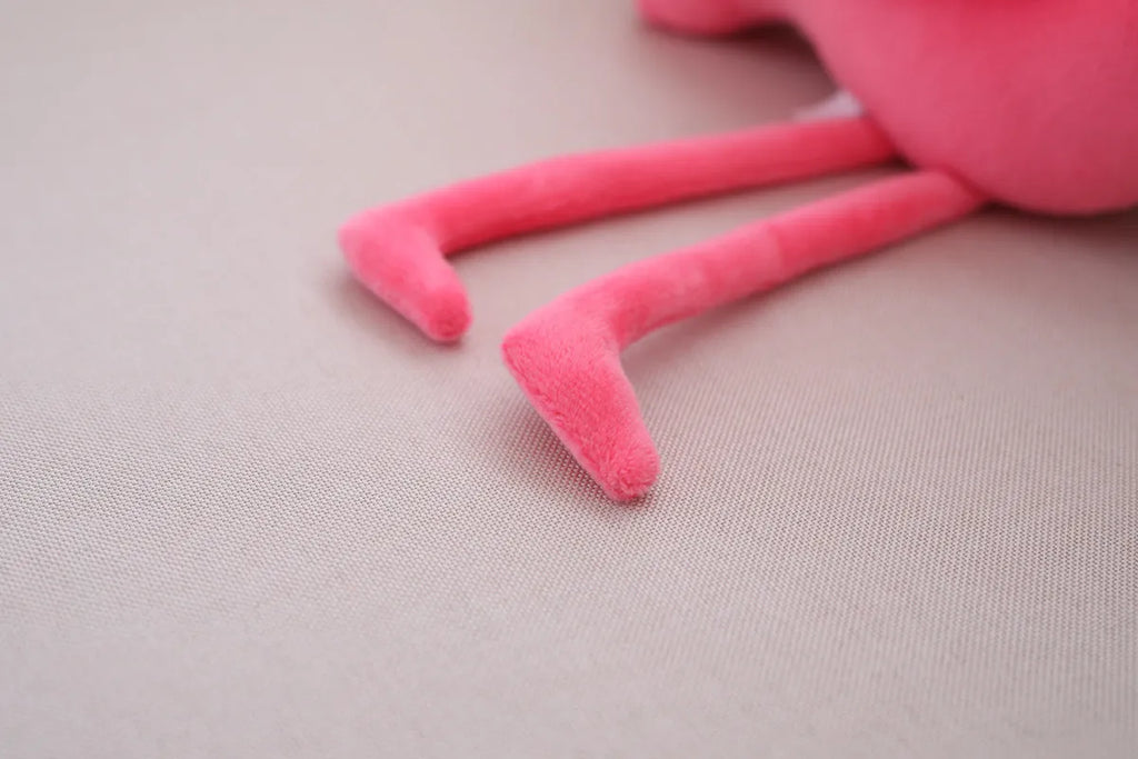 Pink flamingo plush toy made of short plush fabric with PP cotton filling, 24cm full length