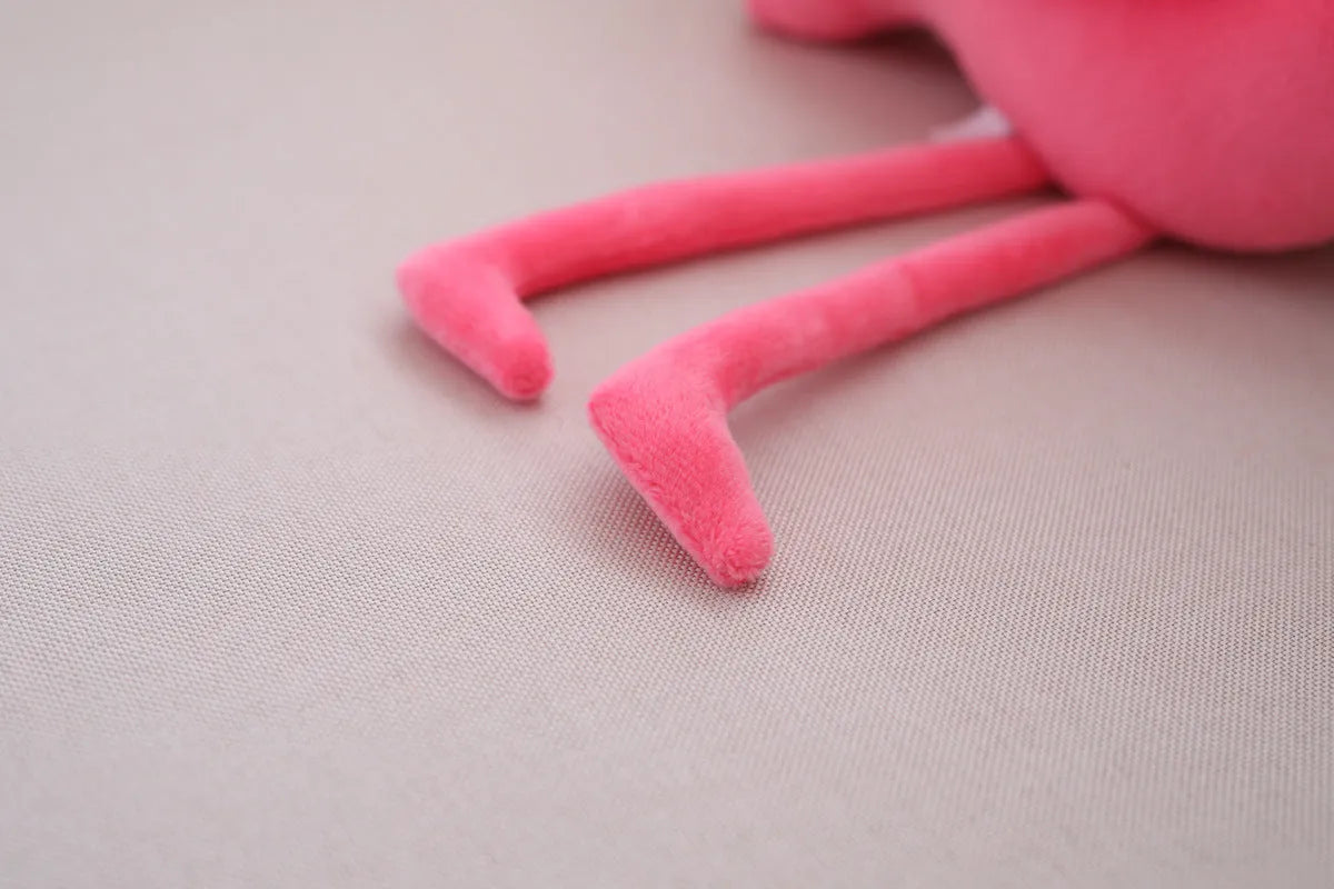 Pink flamingo plush toy made of short plush fabric with PP cotton filling, 24cm full length