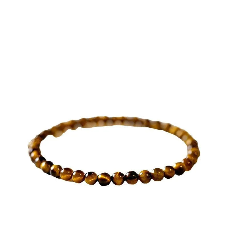 New Chinese style tigereye bracelet with geometric round beads showing 4mm 6mm 8mm size options