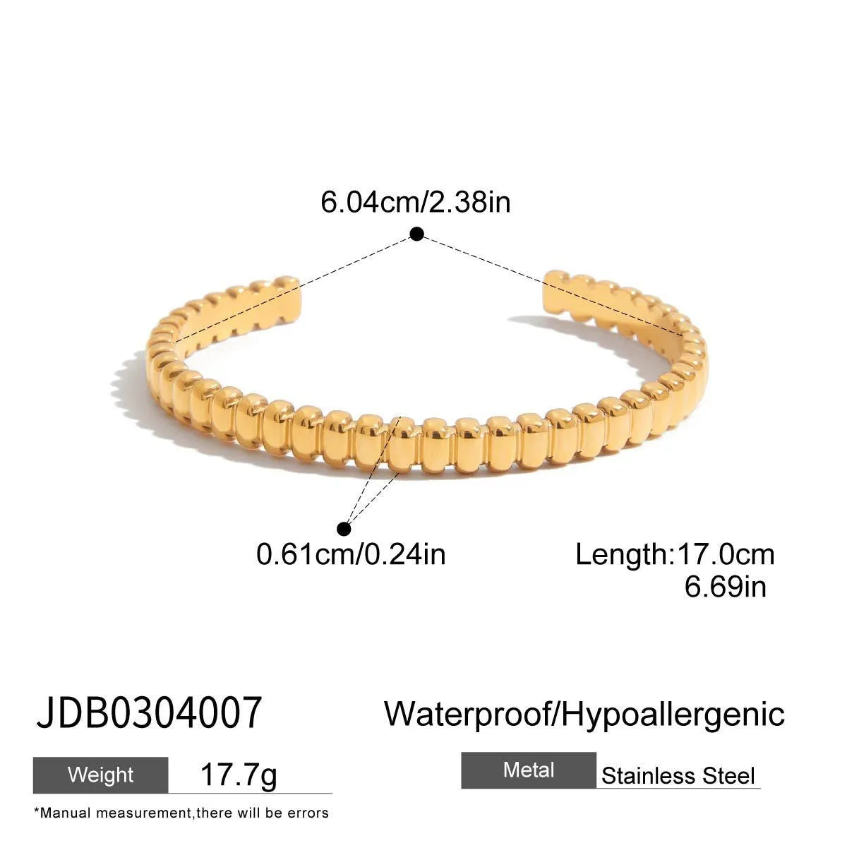 Women's stainless steel bracelet with electroplated finish in European and American styling variations