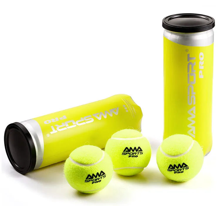 Three cage plate training tennis balls showing high elasticity construction in Cricket-PRO colour options