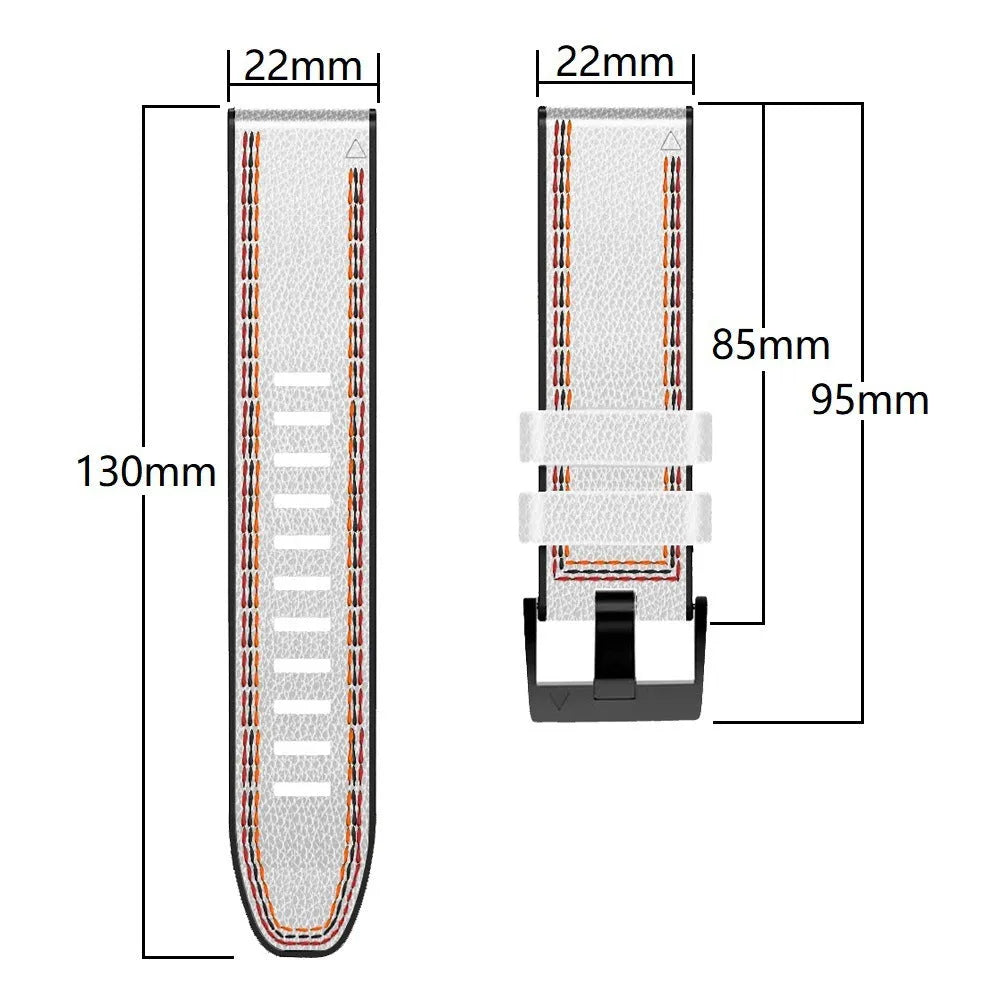 Garmin Fenix replacement watchband in silicone leather with quick-release mechanism