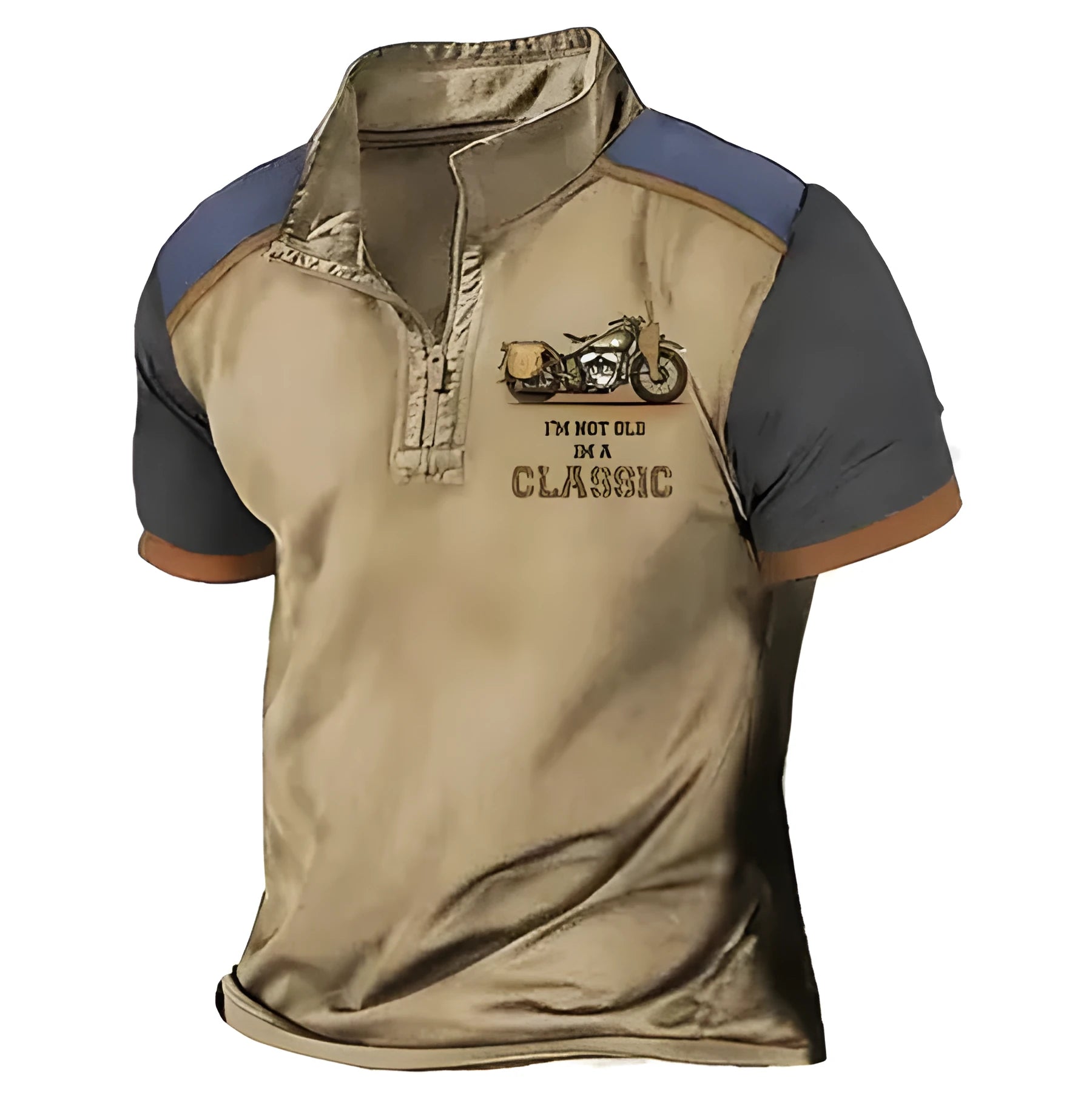 Men's loose fit golf polo shirt with 3D digital printed design on polyester bird eye cloth fabric