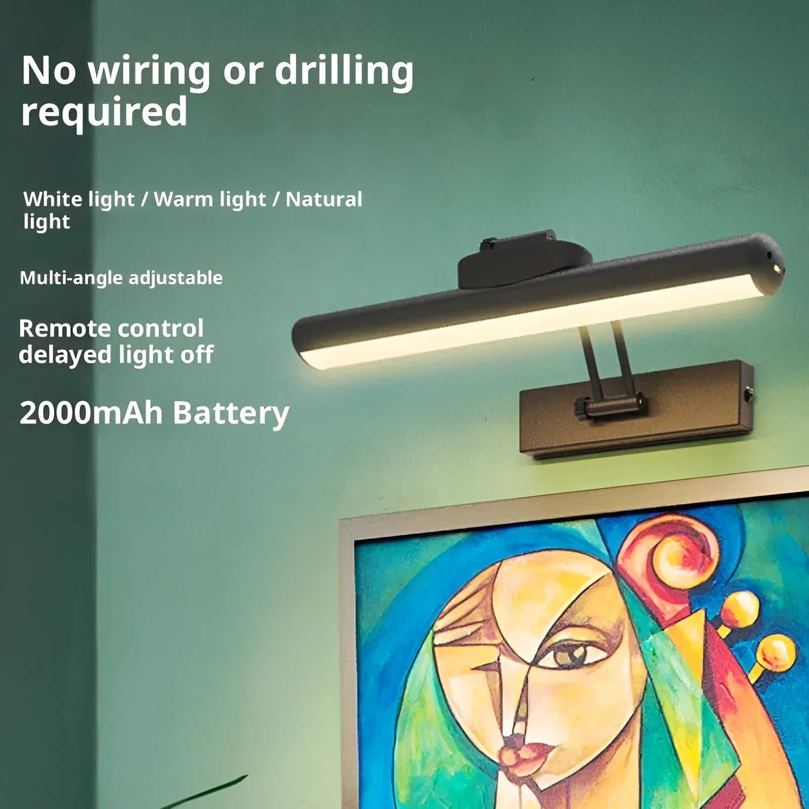 Modern minimalist LED dressing light with remote control and tricolor lighting options for living room use