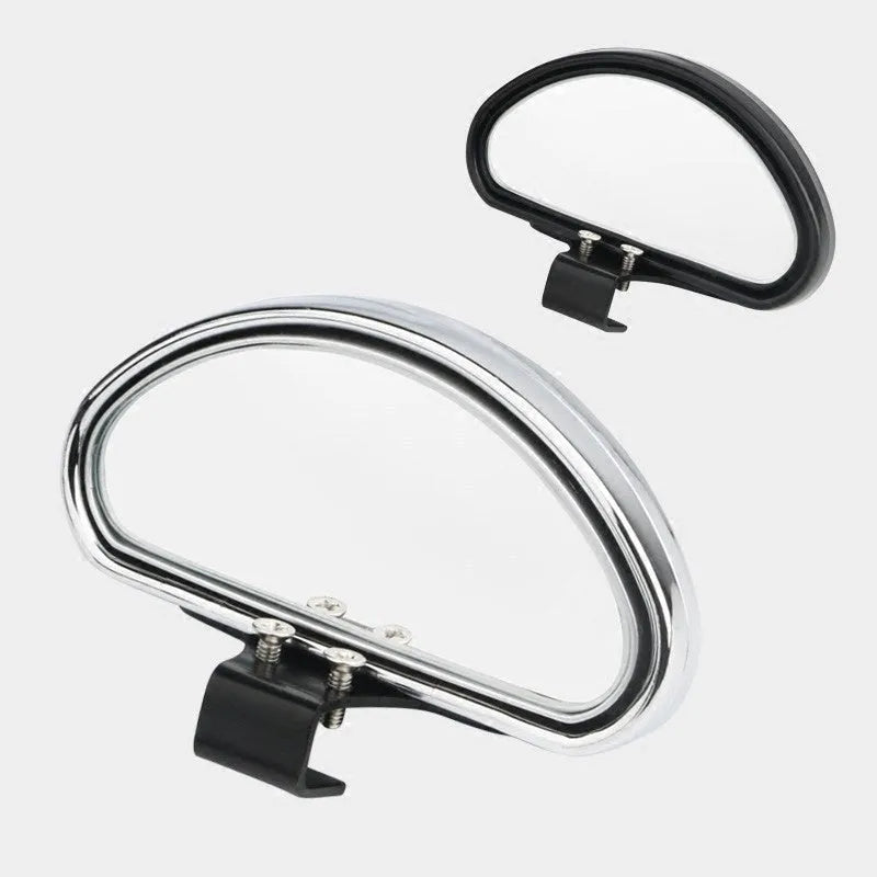 Car rear view wide angle convex blind spot mirror in black plastic housing