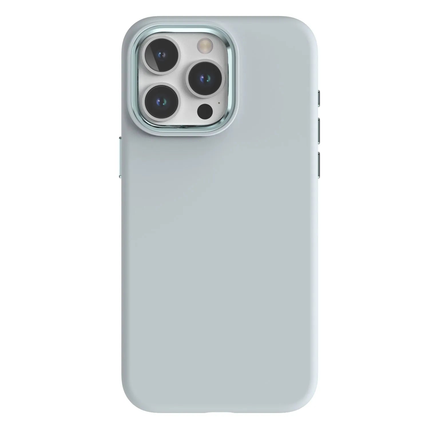 Full-cover liquid silicone metal phone case in Antique White for iPhone 14 Pro Max