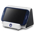 Black and white wireless Bluetooth mini speaker with charging cable
