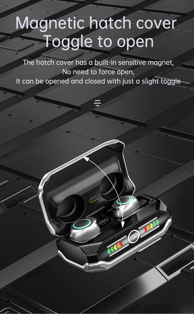Touch true wireless low delay Bluetooth headset with digital display in M43 E-sports silver