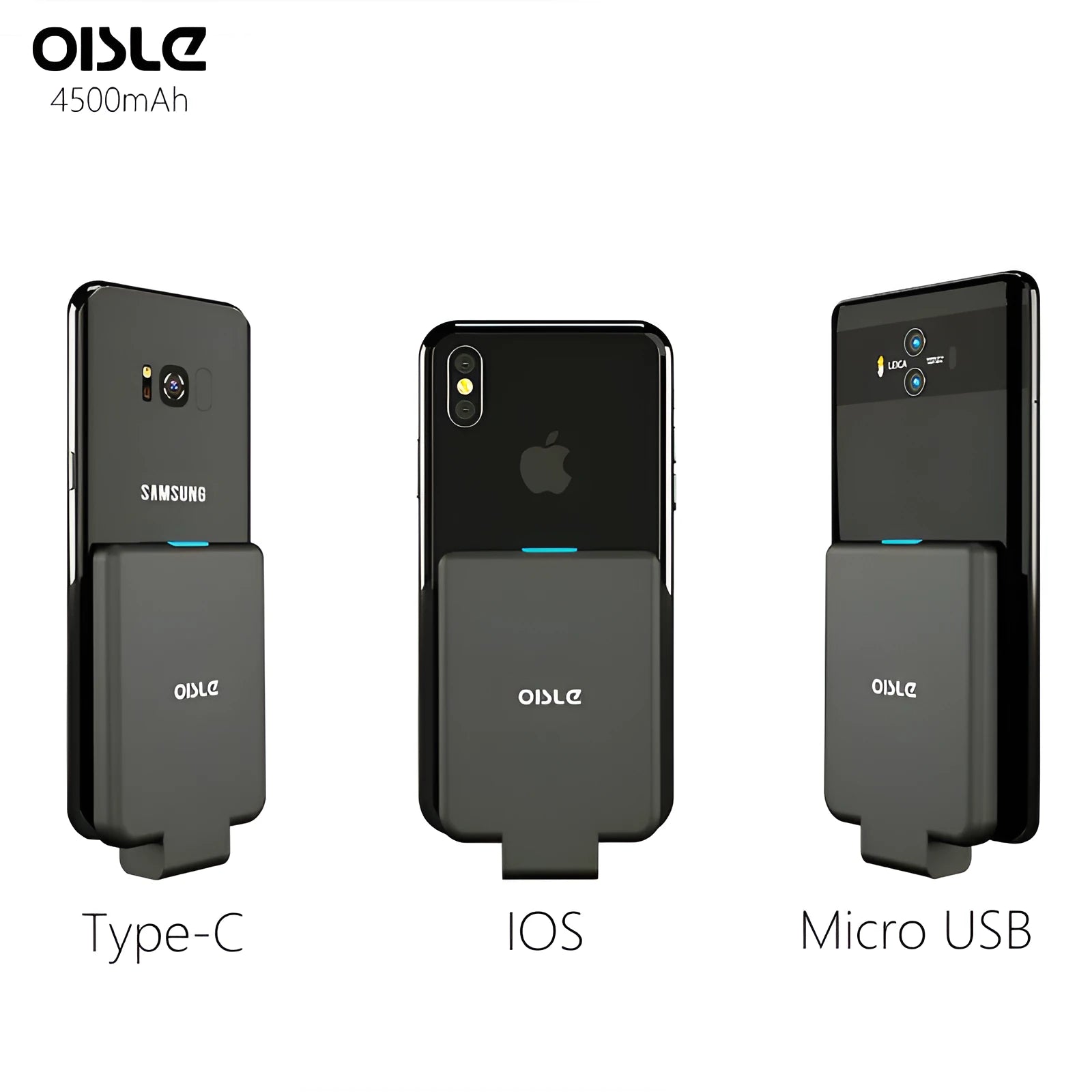 MP282P back clip battery power bank in multiple colours next to a smartphone.