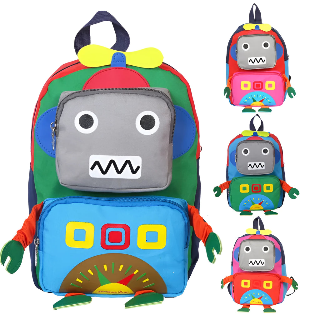 Children's backpack for kindergarten, 27 x 20 x 10 cm, available in pink, blue, green, and gules (red) with adjustable straps.
