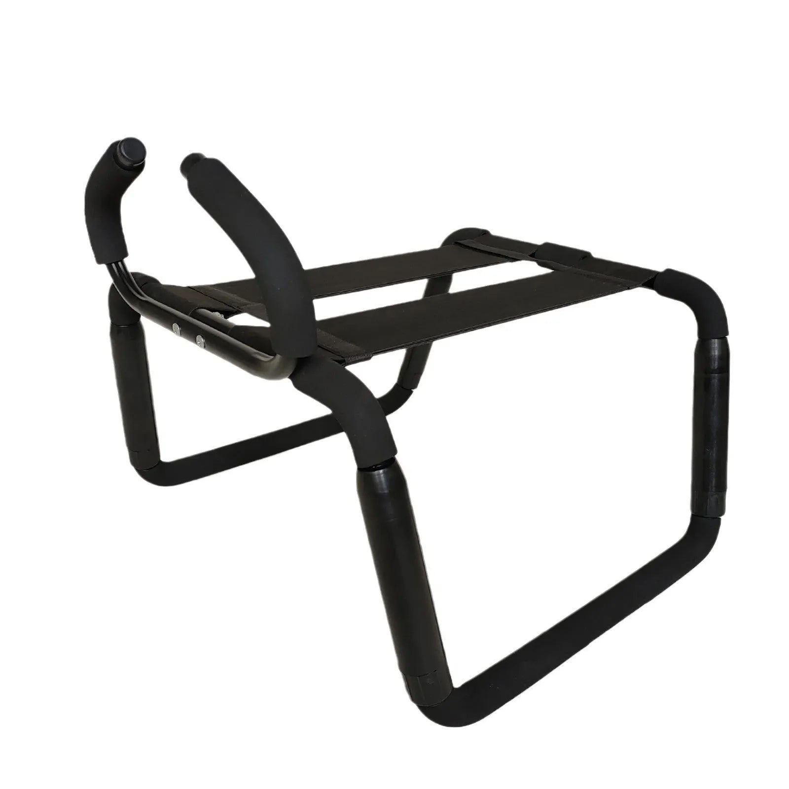 Height adjustable black sex chair with armrest and waterproof surface for couples