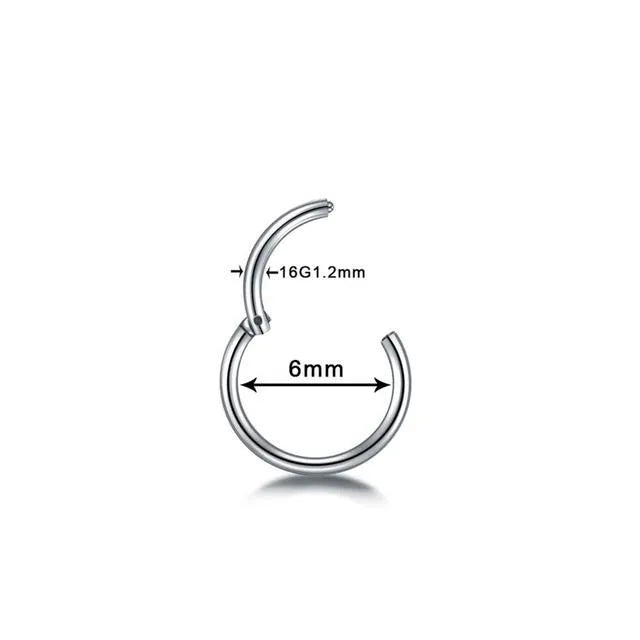 G23 titanium segment hinged clicker ring for septum nose piercing in rainbow colour finish